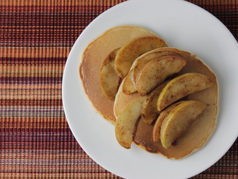 Banana Pancakes with an apple topping