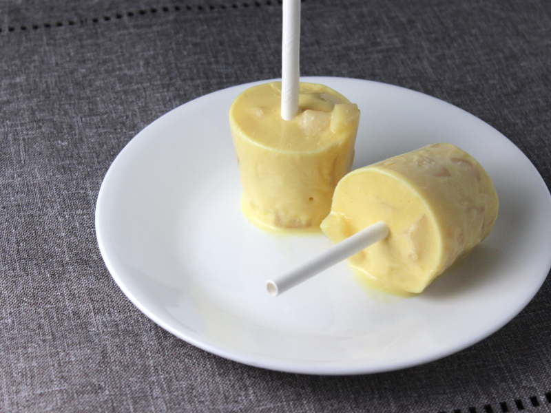 Picture of a frozen pear popsicle