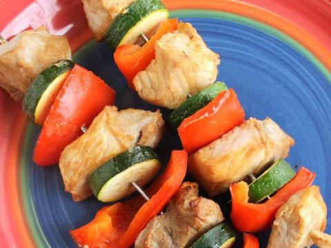 Chicken and vegetables on a plate