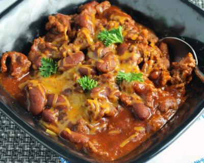 chili in a bowl