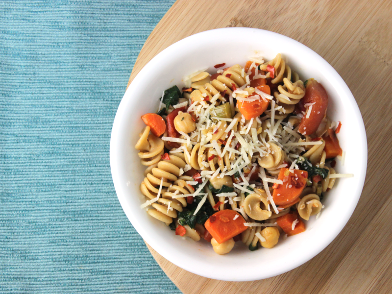 Chickpea, Tomato, and Spinach Pasta