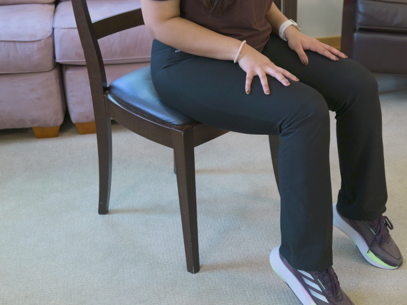 woman doing seated calf raises