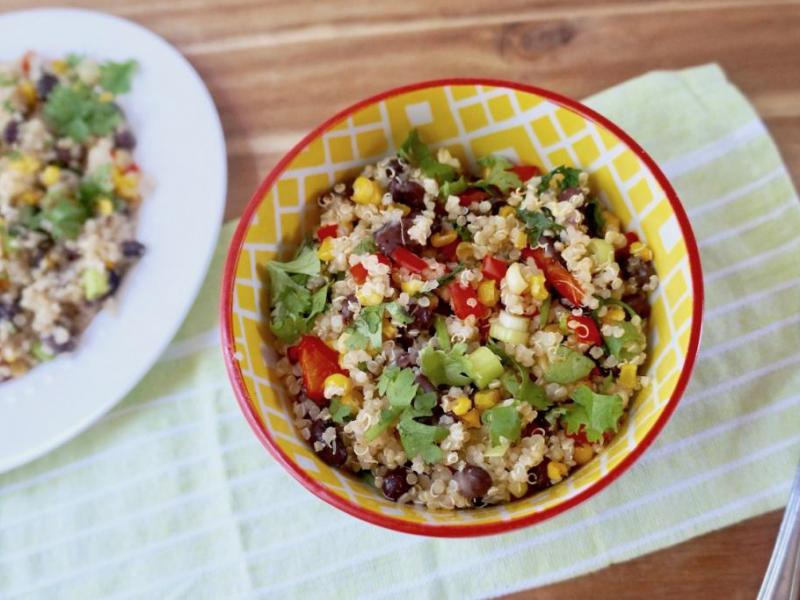 fiesta quinoa salad recipe prepared