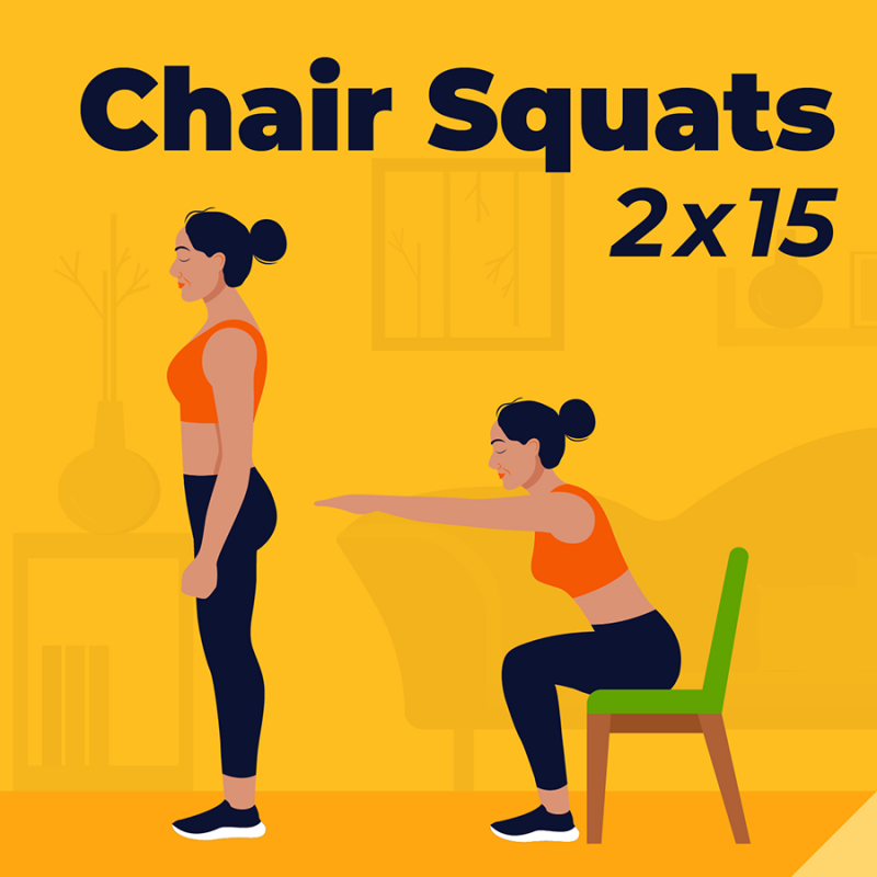 Chair squat illustration
