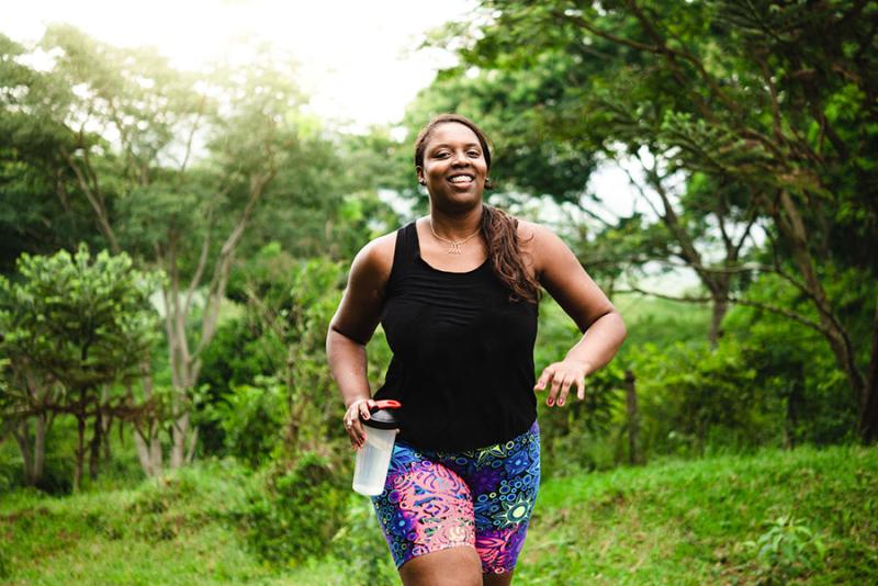 woman going for a run outside