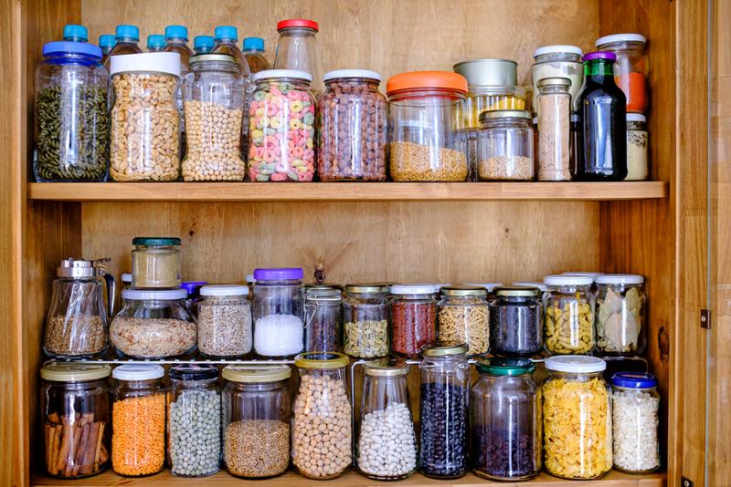 pantry items organized