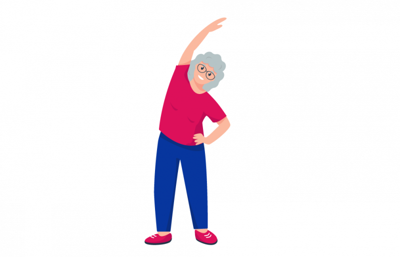 woman doing a side stretch